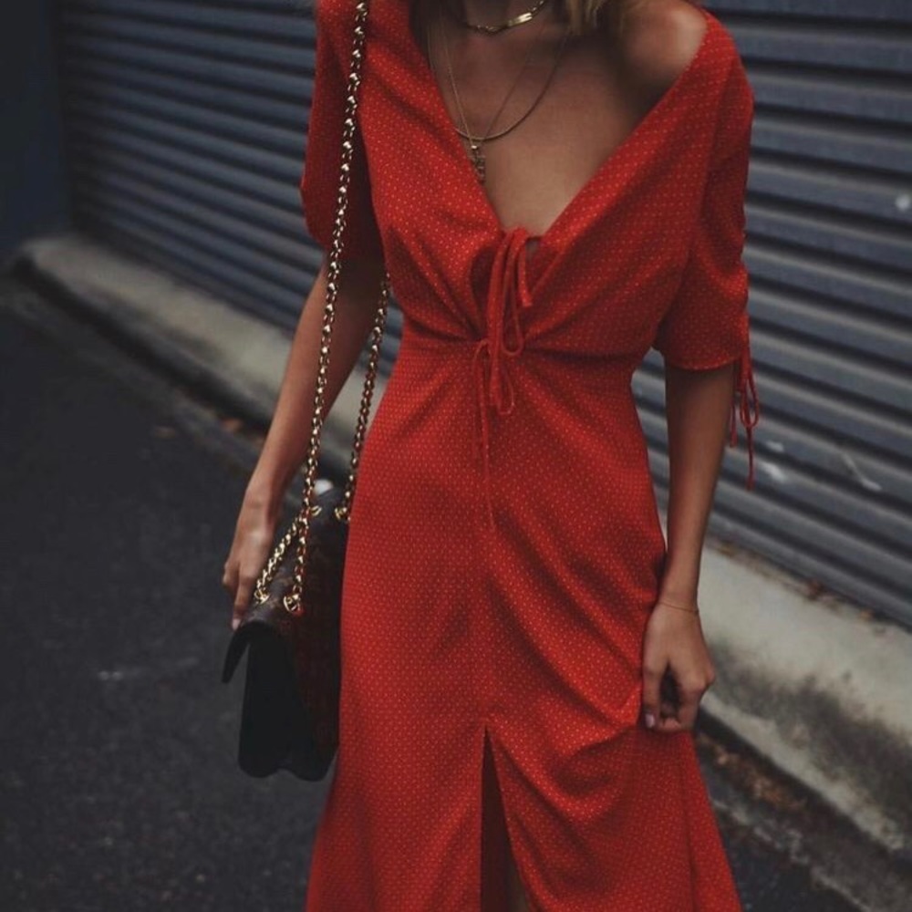 Topshop Polka-Dot Dress